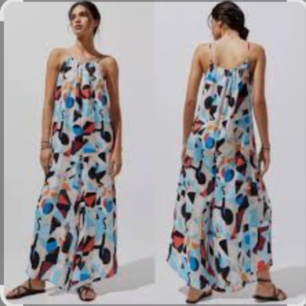 Anthropologie Multicolor Abstract Jumpsuit. NWOT. Orignalb$168. Size S